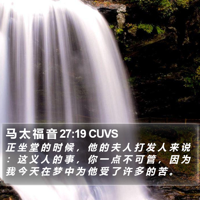 马 太 福 音 27:19 CUVS Bible Study