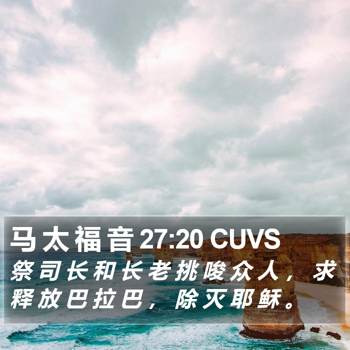 马 太 福 音 27:20 CUVS Bible Study