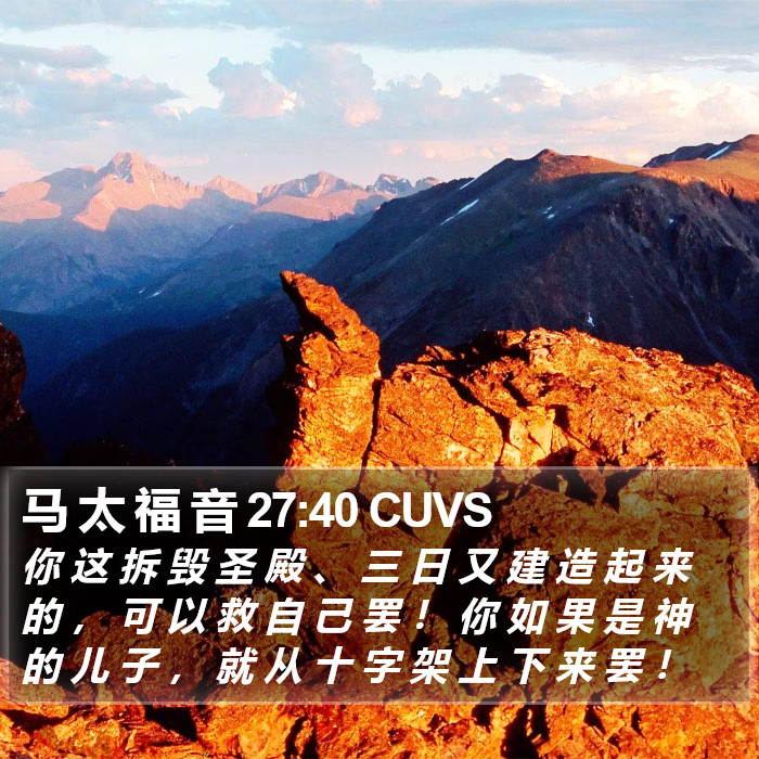 马 太 福 音 27:40 CUVS Bible Study