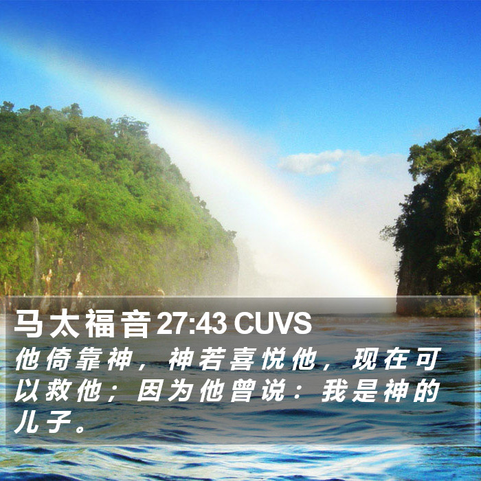 马 太 福 音 27:43 CUVS Bible Study