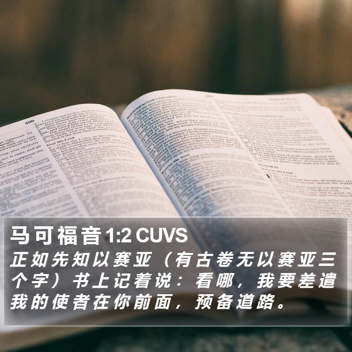 马 可 福 音 1:2 CUVS Bible Study