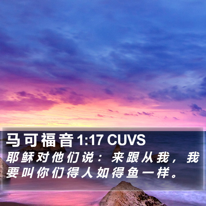 马 可 福 音 1:17 CUVS Bible Study