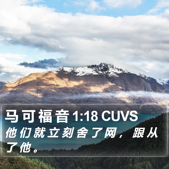 马 可 福 音 1:18 CUVS Bible Study