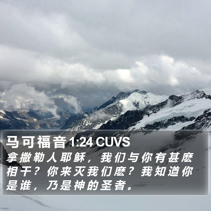 马 可 福 音 1:24 CUVS Bible Study