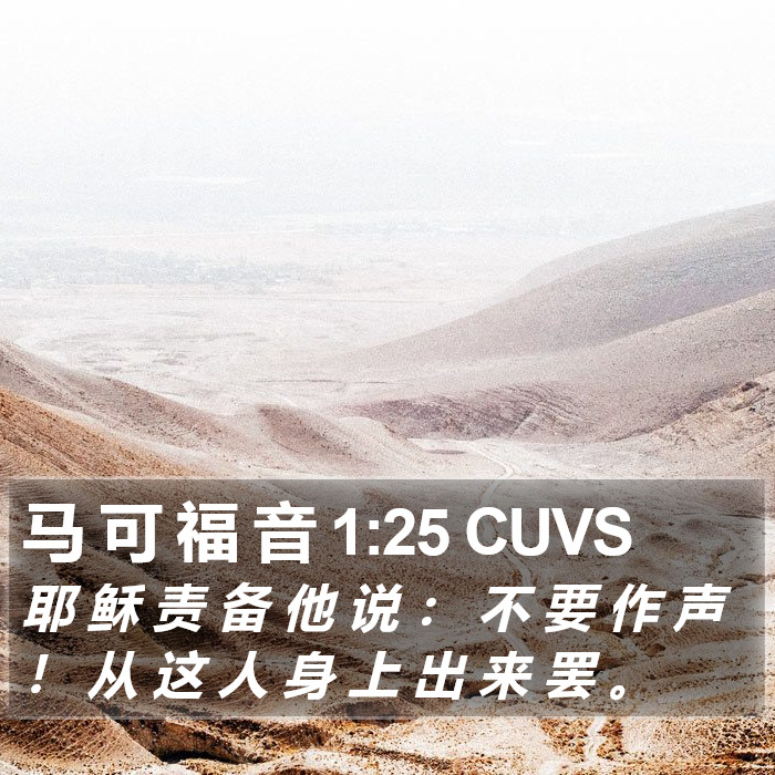 马 可 福 音 1:25 CUVS Bible Study