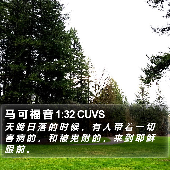 马 可 福 音 1:32 CUVS Bible Study