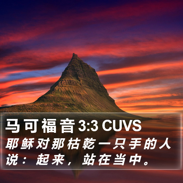 马 可 福 音 3:3 CUVS Bible Study