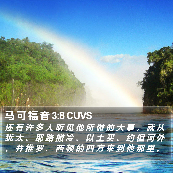 马 可 福 音 3:8 CUVS Bible Study