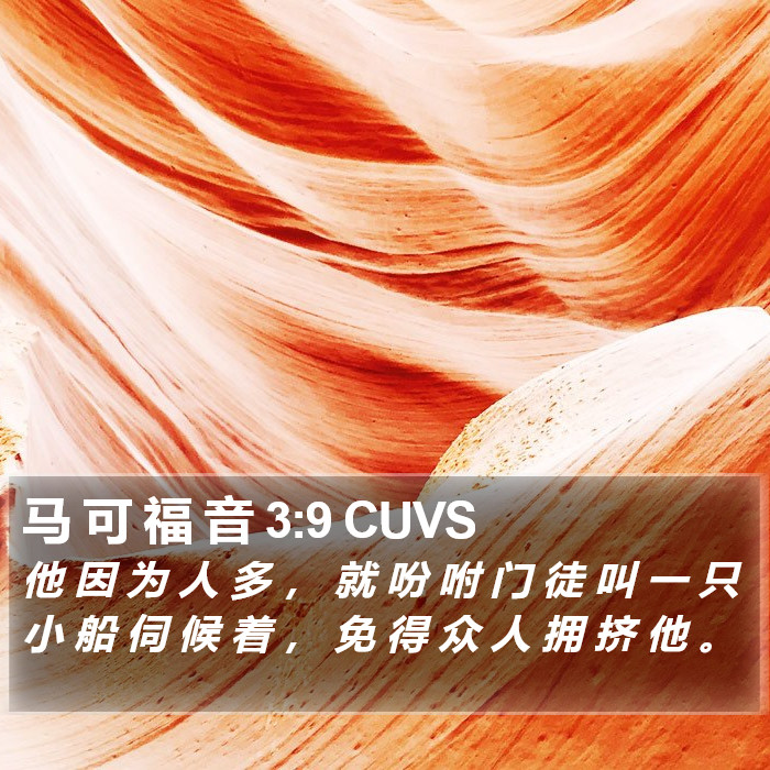 马 可 福 音 3:9 CUVS Bible Study