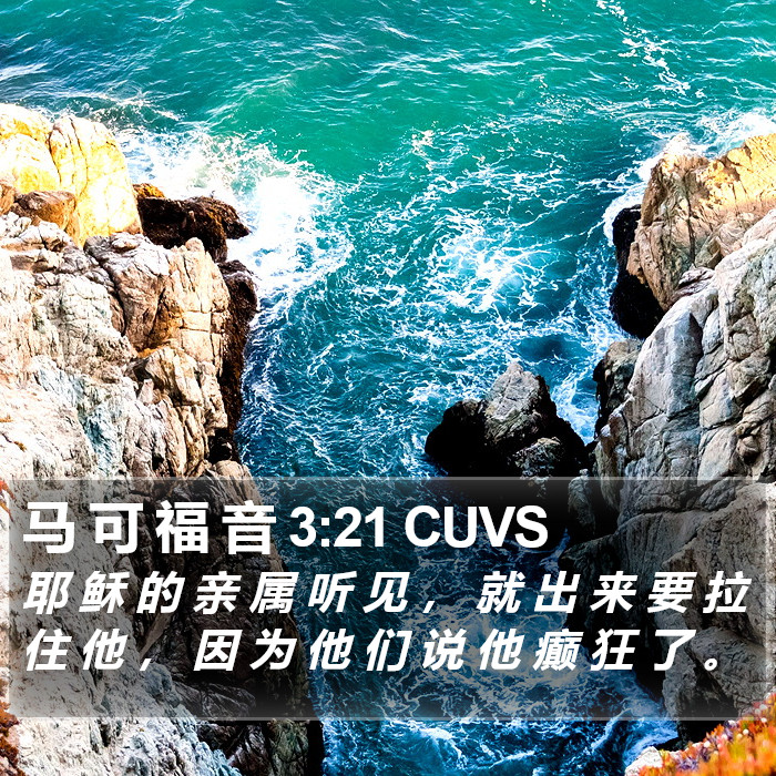 马 可 福 音 3:21 CUVS Bible Study