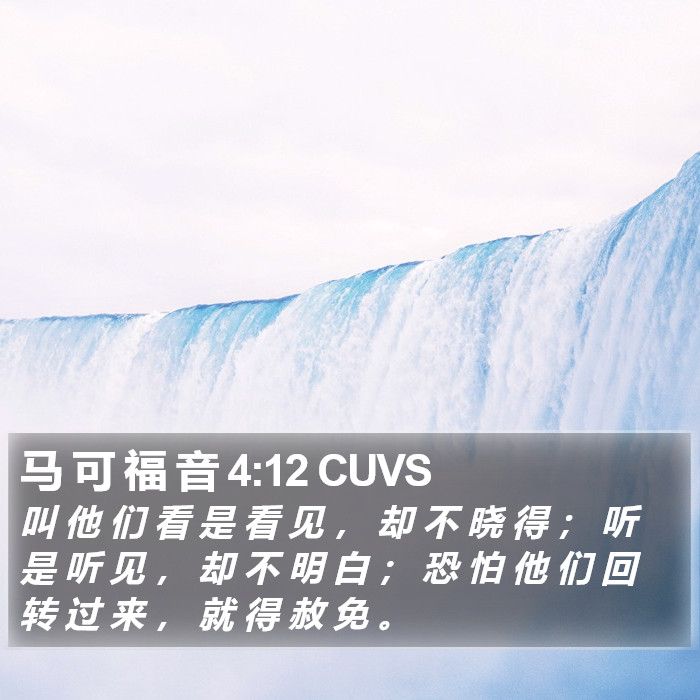 马 可 福 音 4:12 CUVS Bible Study