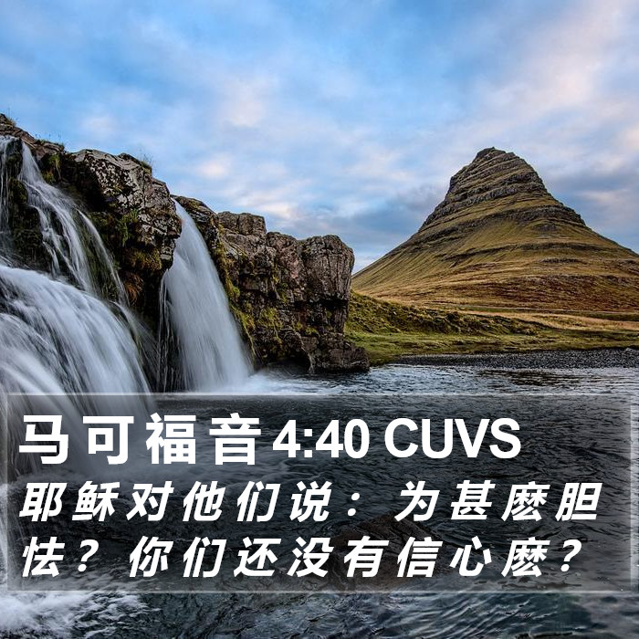 马 可 福 音 4:40 CUVS Bible Study