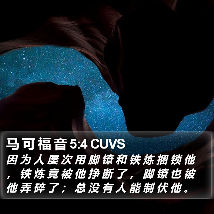 马 可 福 音 5:4 CUVS Bible Study
