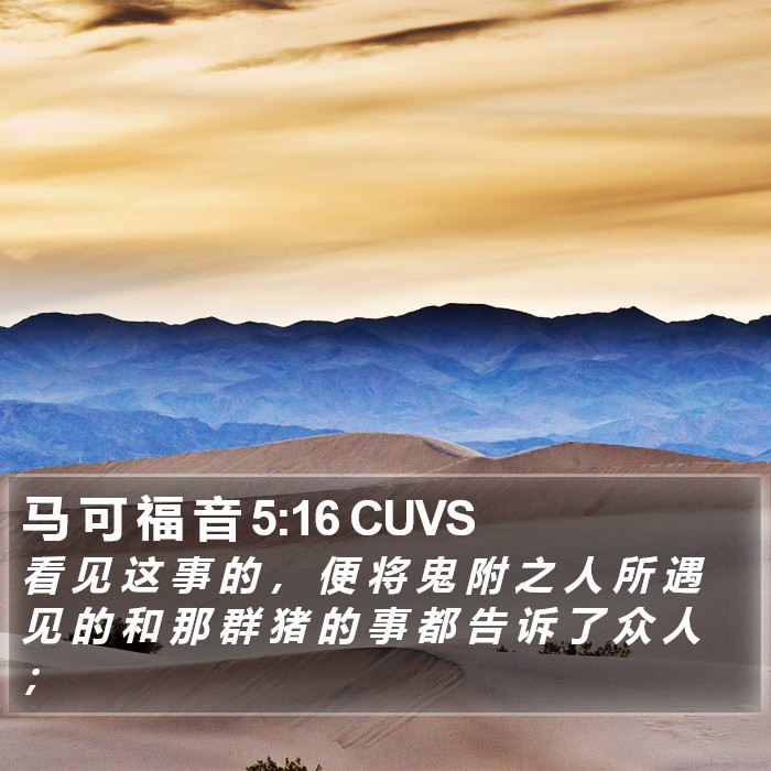 马 可 福 音 5:16 CUVS Bible Study