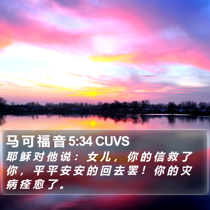 马 可 福 音 5:34 CUVS Bible Study