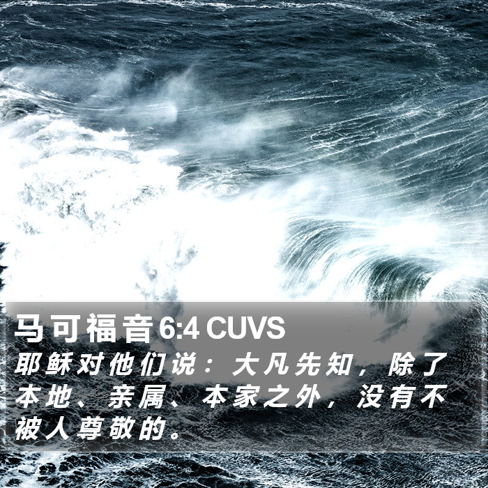 马 可 福 音 6:4 CUVS Bible Study