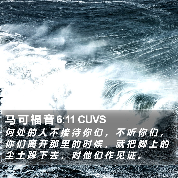 马 可 福 音 6:11 CUVS Bible Study