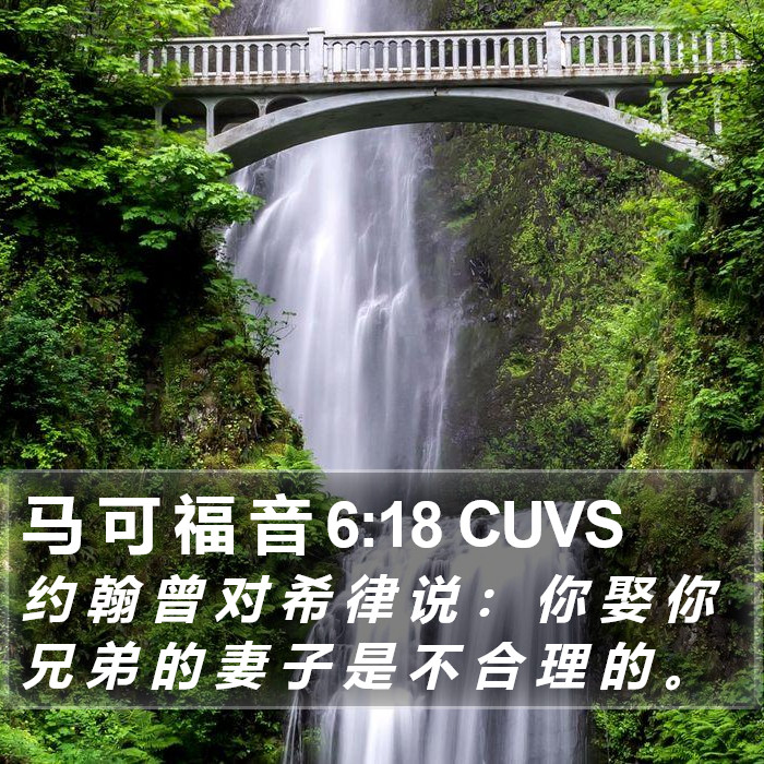 马 可 福 音 6:18 CUVS Bible Study