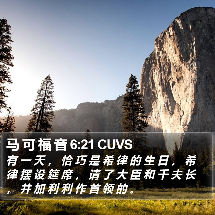 马 可 福 音 6:21 CUVS Bible Study