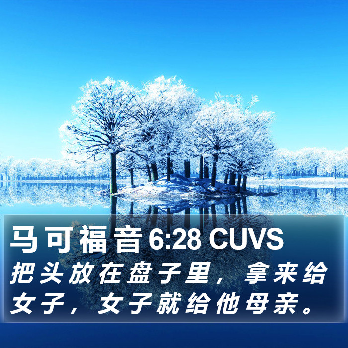 马 可 福 音 6:28 CUVS Bible Study