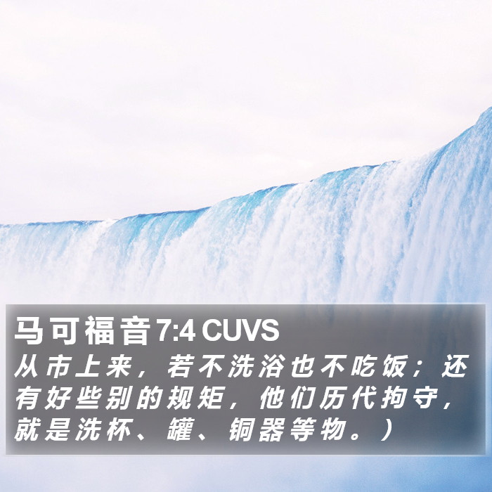 马 可 福 音 7:4 CUVS Bible Study