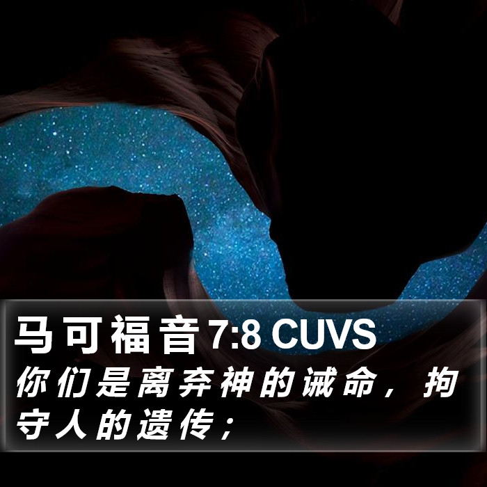 马 可 福 音 7:8 CUVS Bible Study