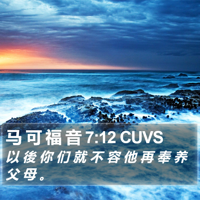 马 可 福 音 7:12 CUVS Bible Study