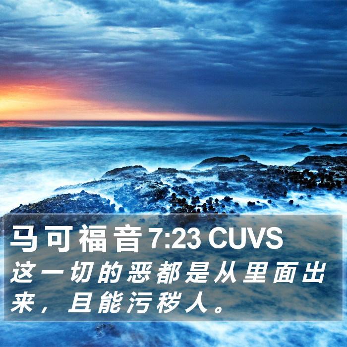 马 可 福 音 7:23 CUVS Bible Study