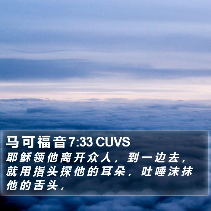 马 可 福 音 7:33 CUVS Bible Study