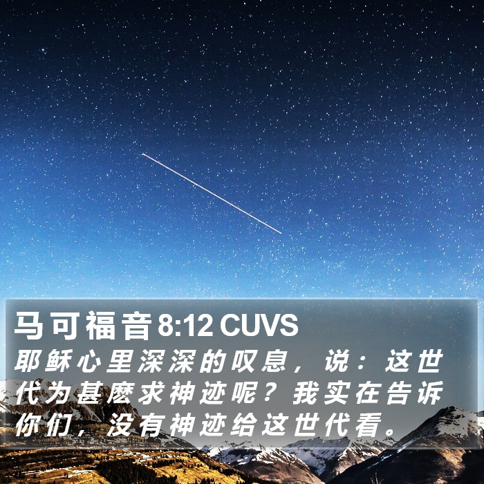 马 可 福 音 8:12 CUVS Bible Study