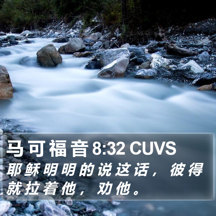 马 可 福 音 8:32 CUVS Bible Study