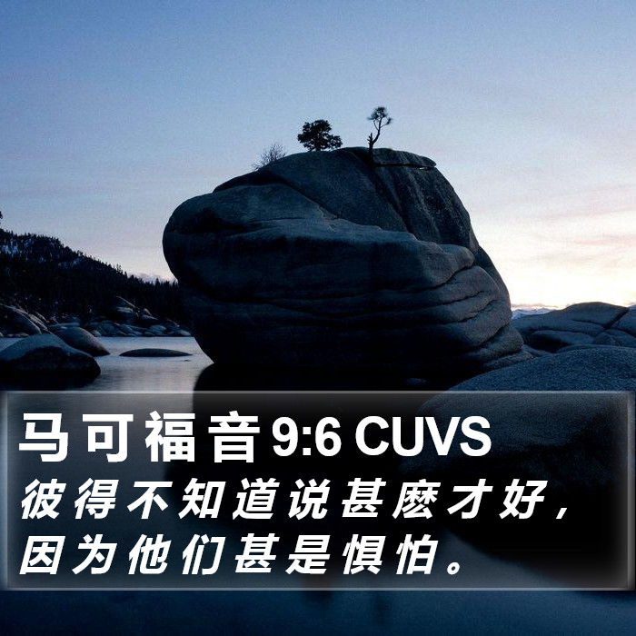 马 可 福 音 9:6 CUVS Bible Study