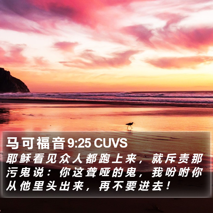 马 可 福 音 9:25 CUVS Bible Study