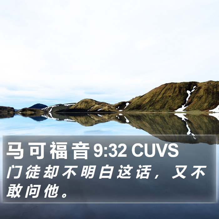 马 可 福 音 9:32 CUVS Bible Study