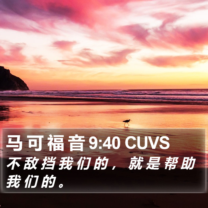 马 可 福 音 9:40 CUVS Bible Study