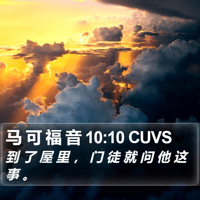 马 可 福 音 10:10 CUVS Bible Study