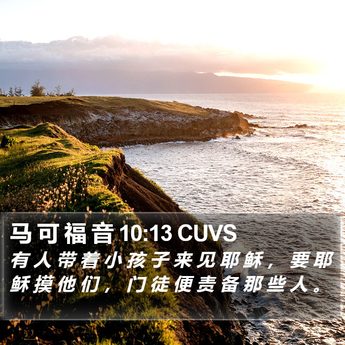 马 可 福 音 10:13 CUVS Bible Study