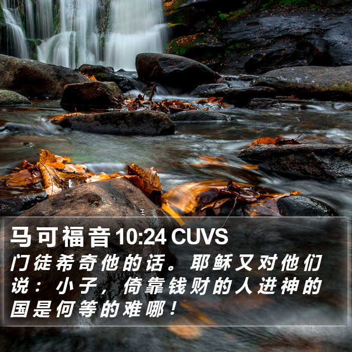 马 可 福 音 10:24 CUVS Bible Study