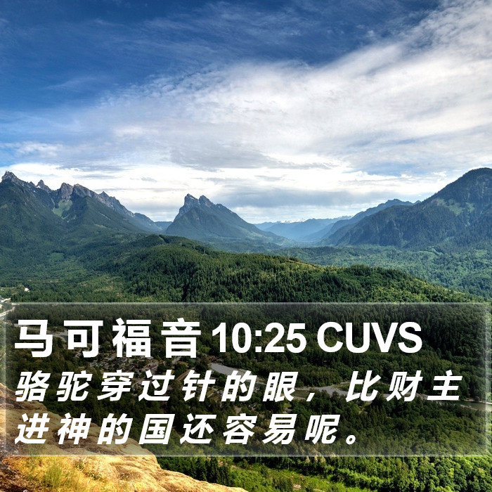 马 可 福 音 10:25 CUVS Bible Study