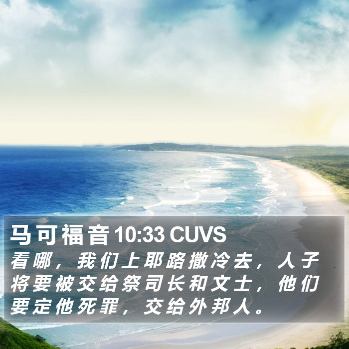 马 可 福 音 10:33 CUVS Bible Study