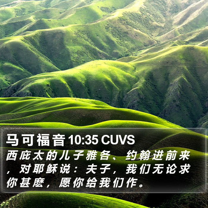 马 可 福 音 10:35 CUVS Bible Study