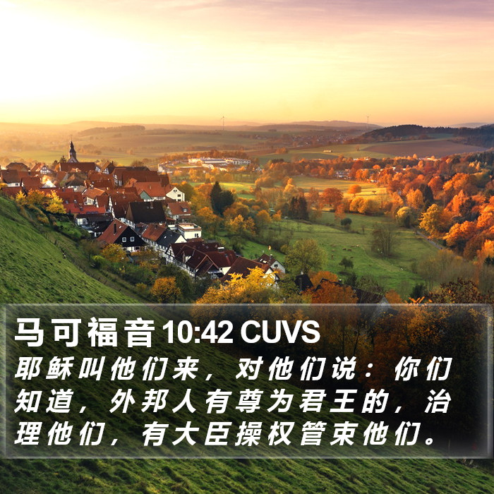 马 可 福 音 10:42 CUVS Bible Study