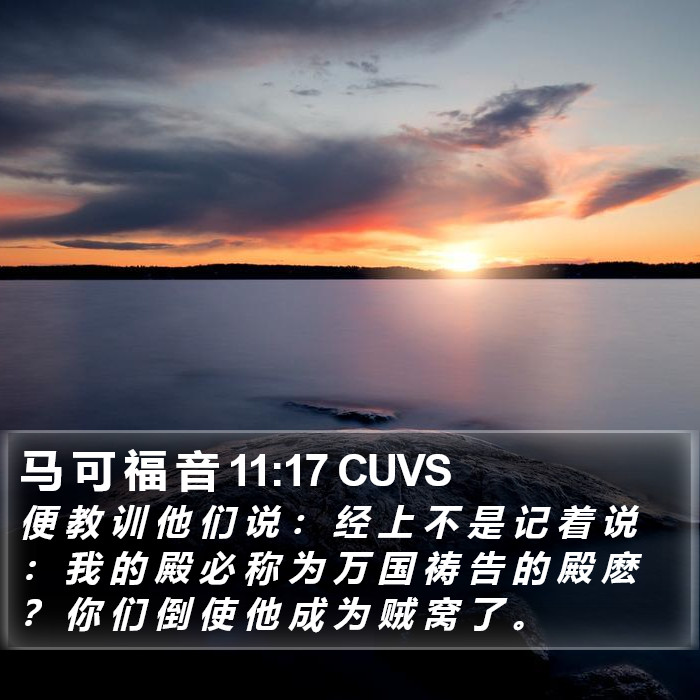 马 可 福 音 11:17 CUVS Bible Study