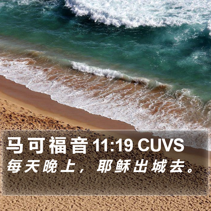 马 可 福 音 11:19 CUVS Bible Study