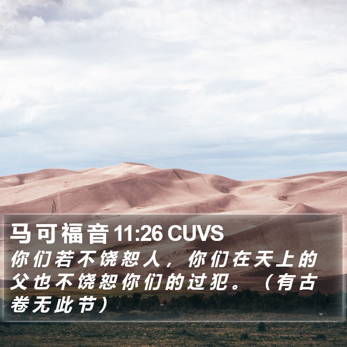 马 可 福 音 11:26 CUVS Bible Study