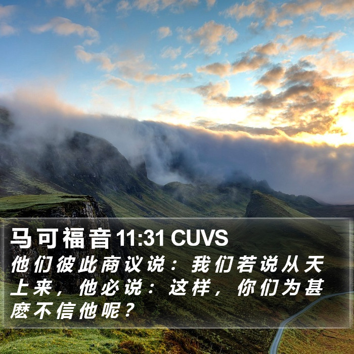 马 可 福 音 11:31 CUVS Bible Study