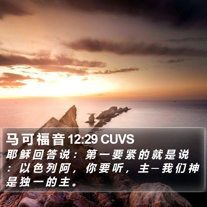 马 可 福 音 12:29 CUVS Bible Study