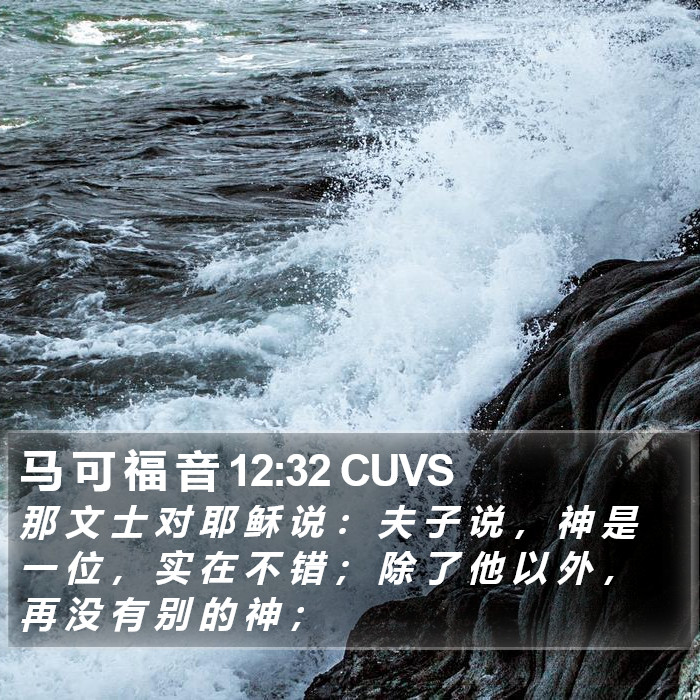 马 可 福 音 12:32 CUVS Bible Study