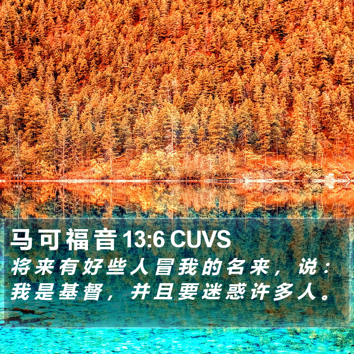 马 可 福 音 13:6 CUVS Bible Study