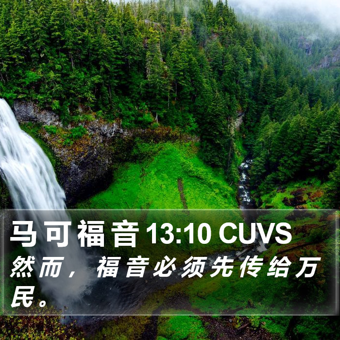 马 可 福 音 13:10 CUVS Bible Study